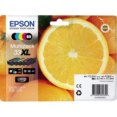 Epson Tintenpatrone 33XL sw/fsw/c/m/y 5St Knallerangebot