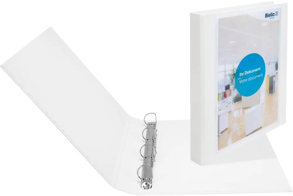 Ab Werk Biella Ringbuch PP (Polypropylen) DIN A4 4 Ringe 25 mm Weiß