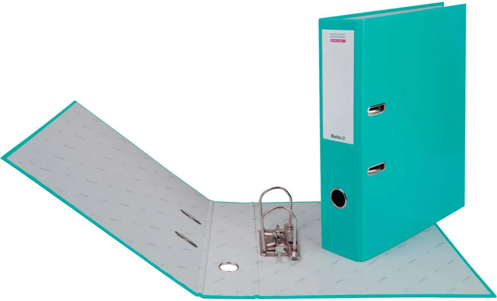 Ab Werk Biella Dinocolor Ordner Breit DIN A4 70 mm Türkis 2 Ringe 10341708U Kunststoff Hochformat