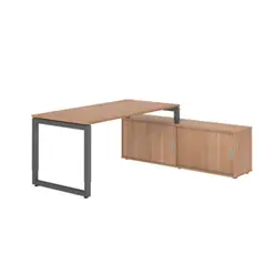 Ab Werk Hammerbacher Schreibtischkombination RSE16 Farbe der Tischplatte nussbaum Farbe des Korpus nussbaum Farbe des Gestells graphit nussbaum