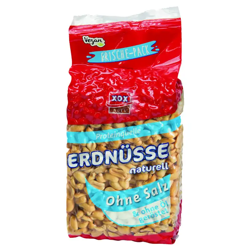 Zertifiziert XOX Erdnüsse Naturell 900g