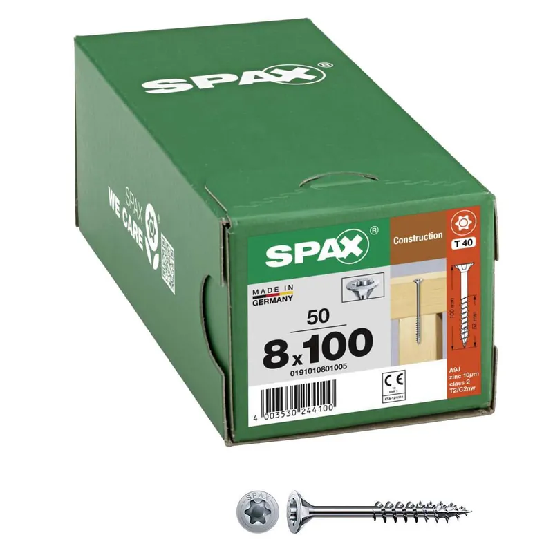 Gratis Versand SPAX® Holzbauschrauben T40 8×100 50 St.