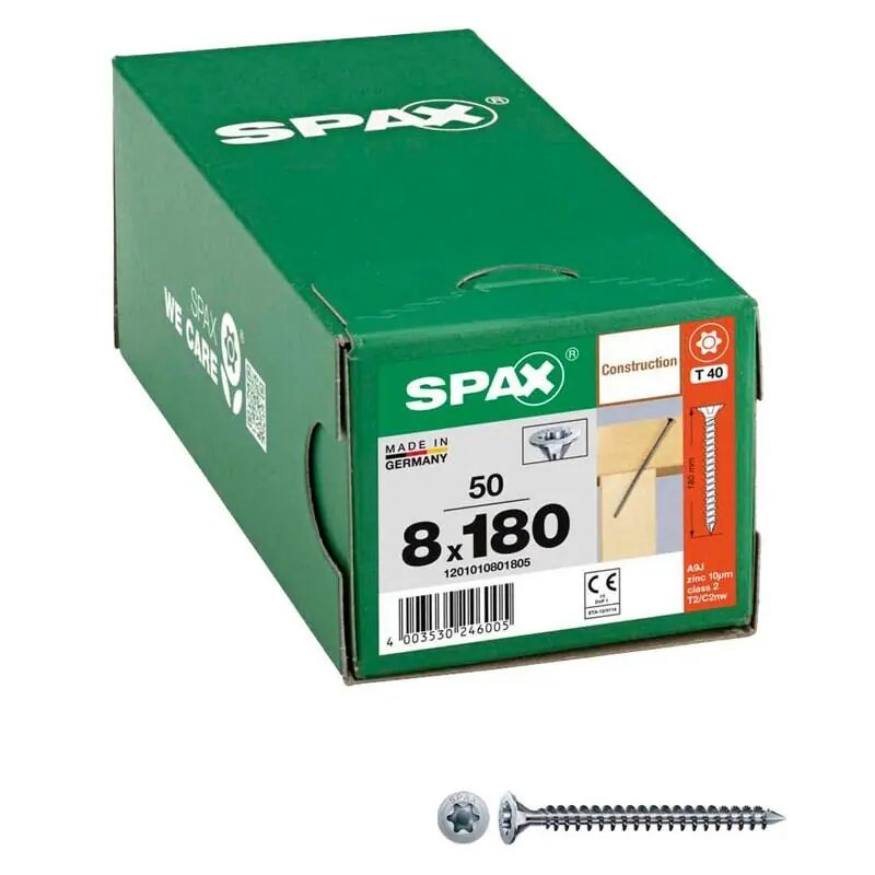 Ab Werk SPAX® Holzbauschrauben T40 8×180 50 St.