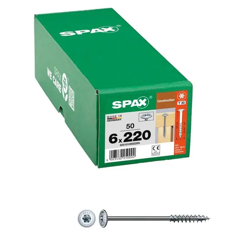 SPAX® Holzbauschrauben T30 6×220 50 St. Finale Aktion