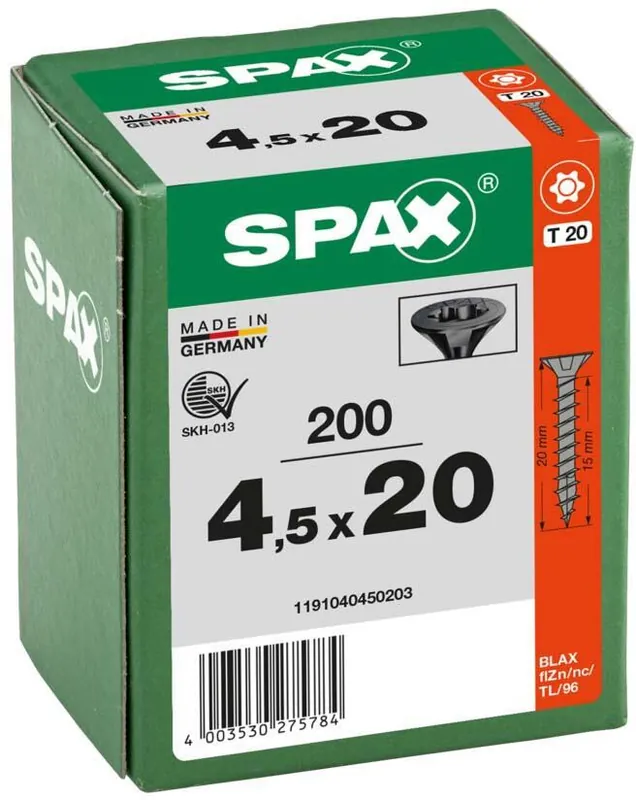 Bestseller SPAX® Universalschrauben T20 4,5×20 schwarz 200 St.