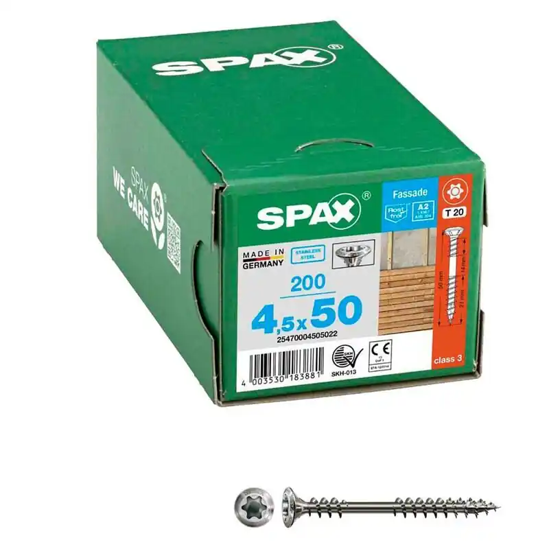 SPAX® Fassadenschrauben A2 T20 4,5×50 200 St. Online Kaufen