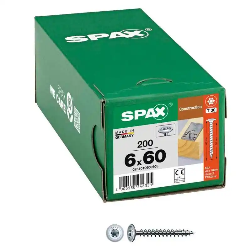 Markenprodukt SPAX® Holzbauschrauben T30 6×60 200 St.