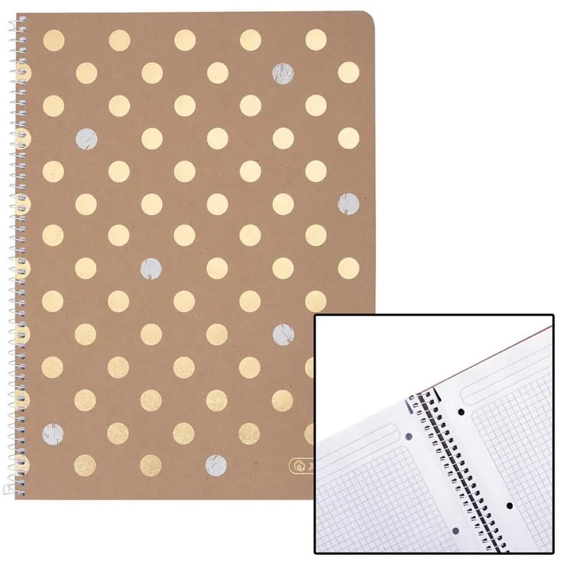 Heißes Angebot Herlitz Pure Glam Collegeblock DIN A4 kariert braun