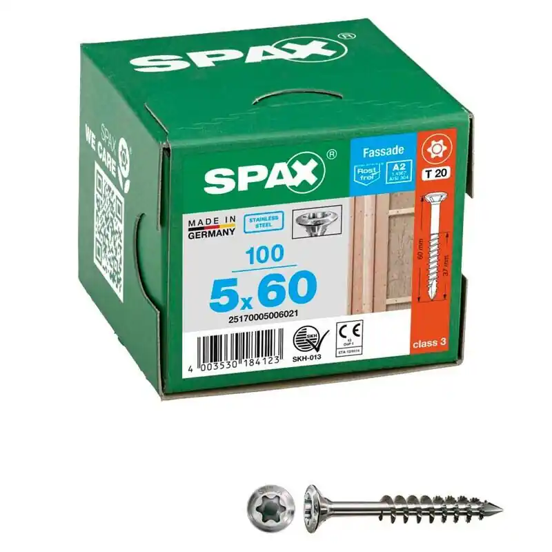 SPAX® Fassadenschrauben A2 T20 5×60 100 St. Schnäppchen