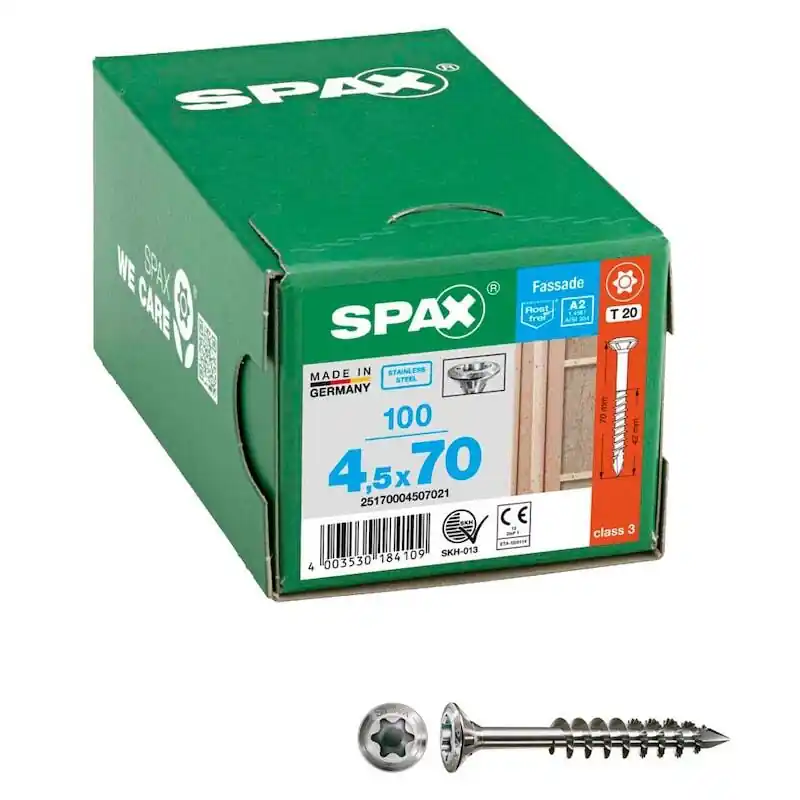 SPAX® Fassadenschrauben A2 T20 4,5×70 100 St. Jetzt Zugreifen