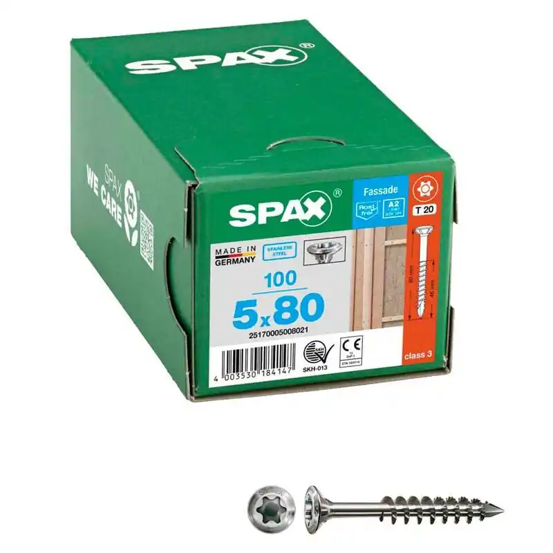 SPAX® Fassadenschrauben A2 T20 5×80 100 St. Neue Kollektion