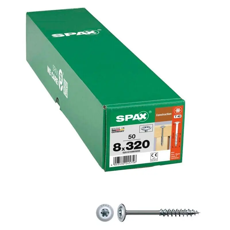 Gratis Versand SPAX® Holzbauschrauben T40 8×320 50 St.