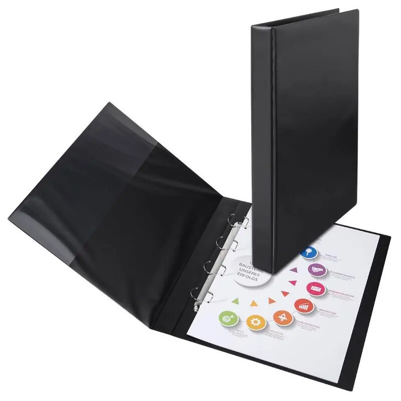 Geld-Zurück-Garantie VELOFLEX Ringbücher 4-Ringe DIN A3 hoch 4 cm schwarz