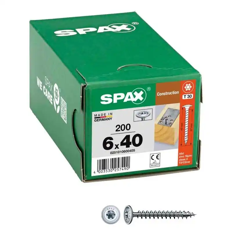 SPAX® Holzbauschrauben T30 6×40 200 St. Neu Im Sortiment