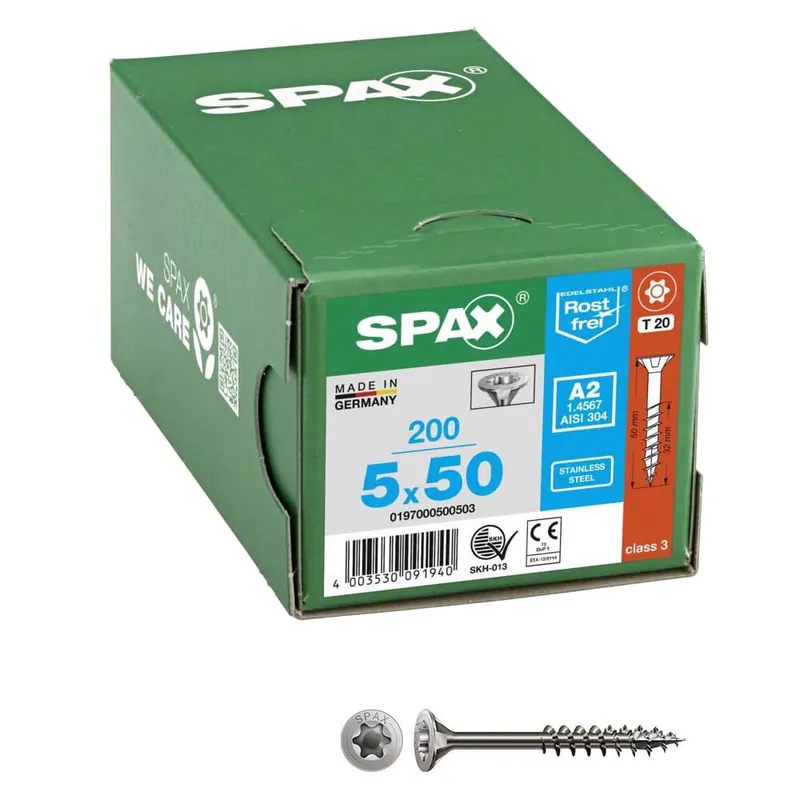 Markenware SPAX® Universalschrauben A2 T20 5×50 200 St.